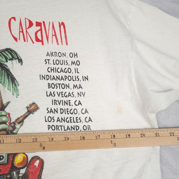 Vintage Jimmy Buffett Shirt Mens XL Giant Tag Double Sided Chameleon Caravan 90s - Picture 13 of 16